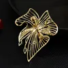 Vrouwen Elegante Holle Laat Exquisite Crystal Pins Broches Creatieve Casual Trendy Metalen Badges Party Banket Sieraden Pines Gift