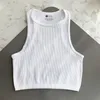 Kvinnors tankar Camis Rib Green Tank Top Femme Casual Sport Tops O Neck Solid Basic T-Shirts Sömlös Vest Streetwear Sleeveless Casual Sexig Crop Top 230609