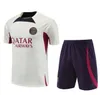 PSGs 23 24 Esportes Manga Curta Paris Sportswear Treinamento Desgaste Conjunto de Camisa de Futebol Uniforme Chandal Adulto Suéter Conjunto de Camiseta Masculina