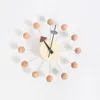 Horloges murales nordique 12 pouces coloré luxe maison décorative bricolage boules en bois horloge moderne circulaire surdimensionné cadeaux artisanat