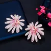 Dangle Earrings Fashion 925 Silver Needle For Women Luxury Firework Sun Flower Beautiful Jewelry Gift