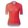 Kurtki wyścigowe gierter damskie koszulki rowerowe letnie oddychanie krótkie rękaw MAILLOT MTB Jersey Red Gradient Stripes Ubranie