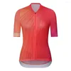 Giacche da corsa GIERTER Maglie da ciclismo da donna Estate Traspirante Manica corta Maglia da bicicletta Maillot Mtb Abbigliamento a righe sfumate rosse