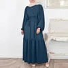 Abiti casual Fashion Ruffles Hem Musulmano Syari Abaya Hajib Cardigan femminile a figura intera Manica svasata Abito da festa lungo islamico