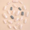 False Nails 24st/Box French Square Head Nail Art Full Cover Löstagbar Artificial Fake Ballerina Press On Tips