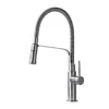 Kitchen Faucets Sink Mixer Taps Single Handle Nickel Brass Pull Out Hole Swivel 360 Degree Tap