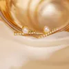 Studörhängen pärla för kvinnor koreansk mode petite geometrisk strass kvinna örhänge trendig tidvatten smycken tillbehör grossist 2023