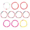 Bracelets porte-bonheur 10 pièces 6mm Bracelet en argile colorée couleur mélangée tranches créatives extensibles pour la plage d'été