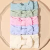 Haarschmuck 5 Teile/los Macaron Farbe Baby Nylon Bogen Stirnband Weiche Zopfmuster Bowknot Turban Headwrap Mädchen Kopfbedeckungen