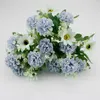 Decorative Flowers Silk Hydrangea Simulation Flower Pink Wedding Small Bouquet Fake Christmas Party DIY Decoration Ornaments