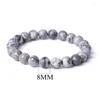 Strand Grey Map Stone Beads Bracelet Buddha Frisado Yoga Amizade Strench Para Mulheres Homens Jóias Braclet Braclets