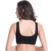 Soutien-gorge de sport de tenue de yoga sans anneau en acier et dentelle sexy rassemblant la croix mince antichoc