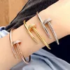 Classical Bracelets Bangles Men 18k Stainless Steel Gold Plated Bangle Plain Nail Bracelet