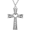 925 Sterling Silver Cross Heart Pendentif Colliers Bijoux Pour Femmes