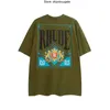 Camisetas masculinas e femininas de verão Trophy Series Card Printing Rhude Tee Top High Street Oversized Green RHUDE T Shirt Vintage Fashion Casual