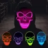 UPS Halloween Christmas Skeleton LED -masker Ljus upp Maskterror Cosplay Scary Masks Diy Mask Glow Partys Supplies Wholesale 6.11