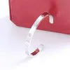 Famous Ladies Crystal Cz Cubic Zirconia Stainless Steel Love Screw Cuff Bracelets Bangles
