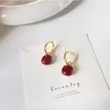 Kolczyki Dangle Wine Red Jade Wiselant Temperament Wysokiej jakości kolczyka