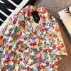 Orange Sommer Vintage Ölgemälde Kurzarm Shirt Männer Floral Gedruckt Harajuku Shirt Frauen Blusen Ins Surfen Hawaiian