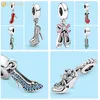 925 Sterling Silver pour pandora charms perle authentique Pendentif femmes Bracelets perles Princesse chaussure Shiny Zircon