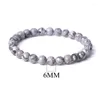 Strand Grey Map Stone Beads Bracelet Buddha Frisado Yoga Amizade Strench Para Mulheres Homens Jóias Braclet Braclets