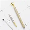 Penna a sfera da 50 pezzi con strass di lusso, carino, matrimonio, oro rosa, cancelleria in metallo, forniture per ufficio scolastico, penne di alta qualità