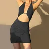 Casual Dresses 2023 Spring Fashion Beach Wear Women Hollow Out Party Club Y2K Chain Mantel Summer Sexig Solid Colors Halter Dress