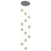 Lampes suspendues Modèles de lustre 2023 Suspension simple pour plafond Duplex Villa Éclairage d'escalier tournant Lustres d'escalier de haut niveau