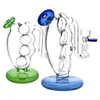 Smoking Bong Kit Colorful Pyrex Thick Glass Hookah Pipes Desktop Stand Finger Bubbler Style Herb Tobacco Glass 10MM Male Filter Bowl Waterpipe Cigarette Holder