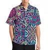 Men's Casual Shirts Bohemian Mandala Vacation Shirt Hippies Print Hawaiian Man Y2K Blouses Short Sleeve Custom Clothing Big Size 4XL