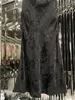 Casual Dresses Early Spring Black Velvet Patchwork Rose Dress Under The Night Bright Lights