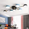 Ceiling Lights Design 220V LED Chandelier For Living Room Novelty Gray Round Lampshades Metal Lustres Bedroom Lighting