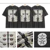 T-shirts de estilo novo para homens e mulheres Estilista de moda São Miguel Estrela de cinco pontas Fantasma branco Estampa antiga Marca da moda de rua larga Solta Lavada Decote redondo Manga curta