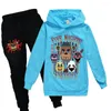 Kläder sätter barn 2st pojkar flickor barn set tecknad djurtryck kläder sport kostym fnaf outwear hoodies långa byxor