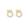 Boucles d'oreilles perle pour femmes mode coréenne Petite géométrique arc femme boucle d'oreille à la mode marée bijoux accessoires en gros 2023