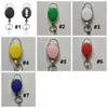 12 Colors Retractable Pull Key Ring Chain ID Lanyard Name Tag Card Badge Keychain Holder Steel Wire Rope Buckle Key Chain Clips