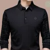 Polos pour hommes T-shirt à manches longues pour hommes Printemps Été Ice Polo Shirt Lâche Grand Revers Chemise Mince Casual Lâche Lettre Impression Tops 230609