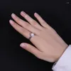 Cluster Rings Baifuming S925 Sterling Silver Inlaid Natural Pearl Decorative Hollow Open Lady All-Match Ring