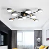 Ceiling Lights Design 220V LED Chandelier For Living Room Novelty Gray Round Lampshades Metal Lustres Bedroom Lighting