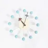 Horloges murales nordique 12 pouces coloré luxe maison décorative bricolage boules en bois horloge moderne circulaire surdimensionné cadeaux artisanat