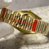 4 kleuren Real U1 versie luxe herenhorloges 40 mm Day-D 228238 gecanneleerde bezel gouden kast 2 end links presidentiële armband automatisch uurwerk st9 code sporthorloges