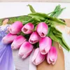Fleurs décoratives 10 pièces bulbes de tulipes tulipes en Latex fleur artificielle Bouquet faux mariée décorer pour mariage longueur 34cm