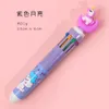 Цвета милый мультфильм Ballpoint Pen Student Press Color Ball Multifunction Stationery Fort for Kids Office Supplies