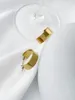 Hoop Earrings GHIDBK Simple Basic Everyday Jewelry Women's Stainless Steel 18K Gold Pvd Plated Plain Round Wide Waterproof