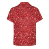 Chemises décontractées pour hommes Chemise de vacances à imprimé cachemire rouge Vintage Floral Summer Man Y2K Blouses Short Sleeve Graphic Clothing Plus Size