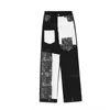 Women's Jeans Patchwork Oversized Women Y2k Casual Loose Trousers Streetwear Clothing Full Length Vintage High Waisted