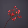 Decorative Flowers 6pcs 55cm Hawthorn Fruit Honorable Elegant Ornamental Simulation Plant Pleasing To The Heart Wedding And Family