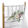 Dekoracyjne kwiaty wzdłuż dekoracji sztuczne róże krzesło pleców Pography rekwizyty imprezowy bukiet ślubny ornament zewnętrzny