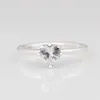 Cluster Ringen Authentieke 925 Sterling Zilver Clear Heart Solitaire Mode Ring Voor Vrouwen Gift DIY Sieraden