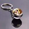 Keychains Blessed Virgin Mary Mother Of Baby Jesus Keychain Double Side Glass Ball Keyring Catholic Christian Key Chain Ring Holder